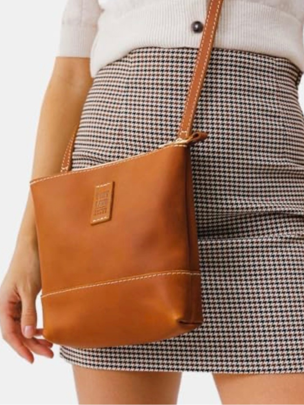 Portland Leather Tan Crossbody Bag - Saddle Brown Leather
